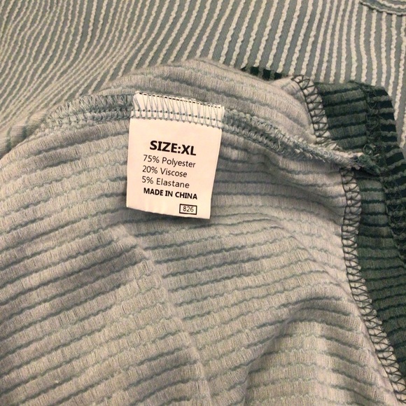 NWOT Women’s XL Casual T-Shirt Dress Aqua Green Ribbed Knit Short Sleeve Shift. - Picture 7 of 7